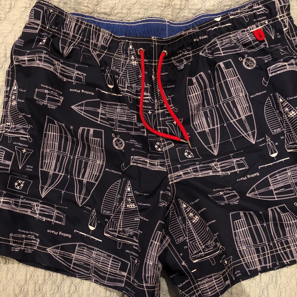 Large Sailboat Print Lands’ End Bathing Suit